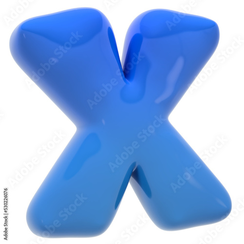 Canvas Print Alphabet X bubble letter illustration in 3D design