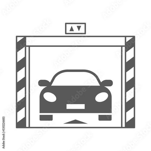 Car elevator icon. Auto Lift outline illustration. Parking lot. Vector