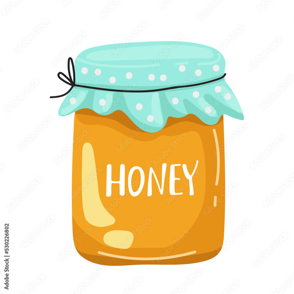 isolated vector honey jar and with honey on white isolated vector honey jar and with honey on white