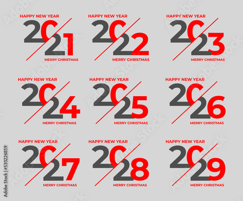 Concept for vision year 2021-2029 on light background.