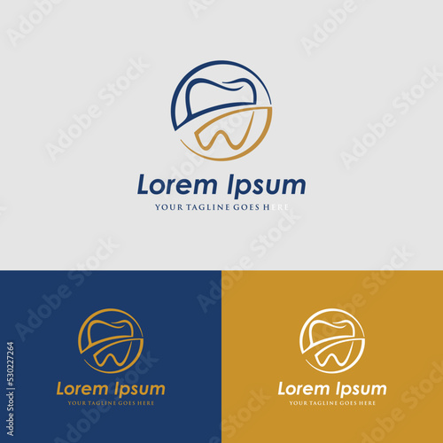 Creative dental clinic logo vector. Abstract gear symbol icon in modern design style.