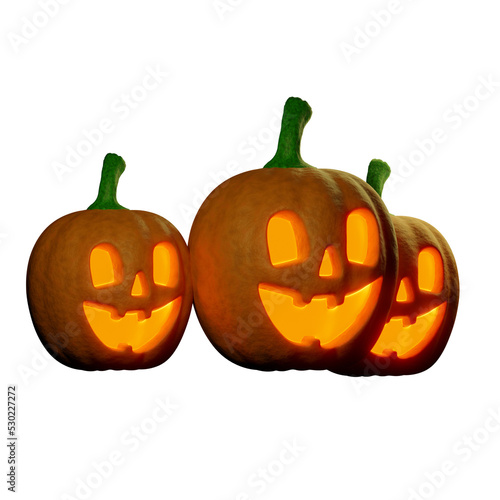 tree Halloween pumpkin high quality 3d render transparent icon side view (ID: 530227272)