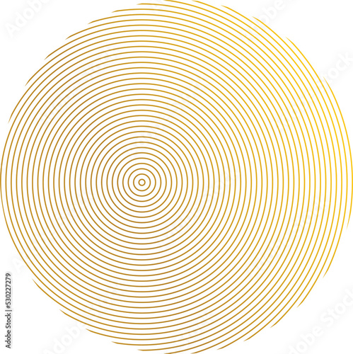 Gold line circle. Technology symbol