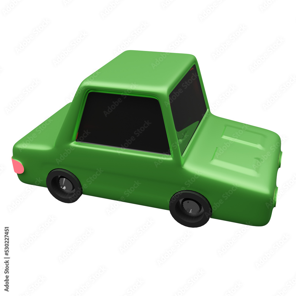 3d rendered green low poly animation car top view Stock Illustration ...