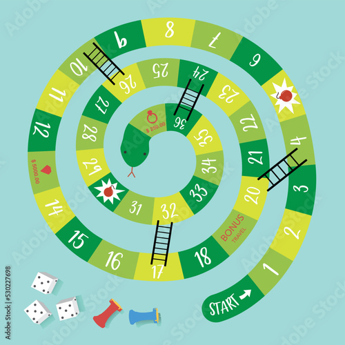Frame of board game ,Funny frame,snake games,Vector illustrations.