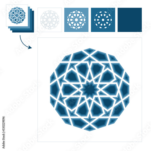 Template Islamic pattern for laser cutting or paper cut. Vector illustration.