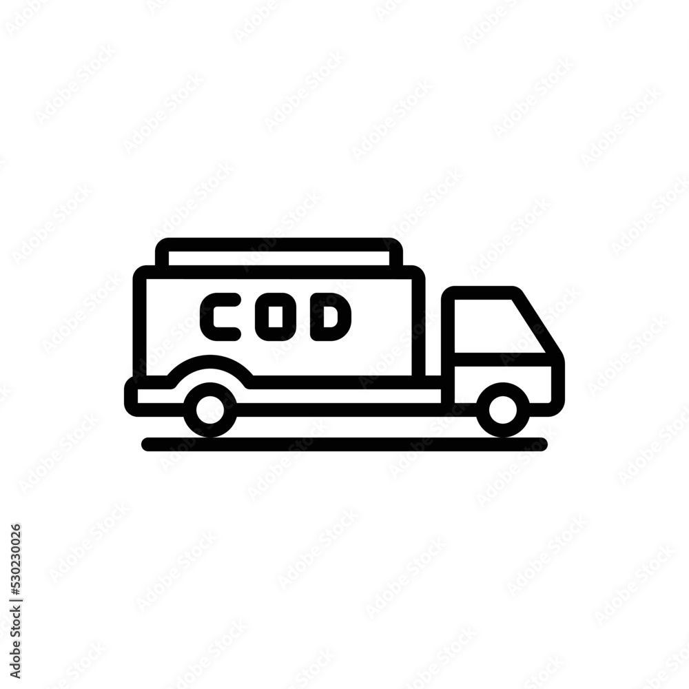 Black line icon for cod delivery Black line icon for cod delivery