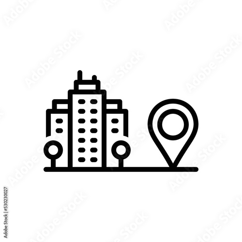 Black line icon for closely nearby