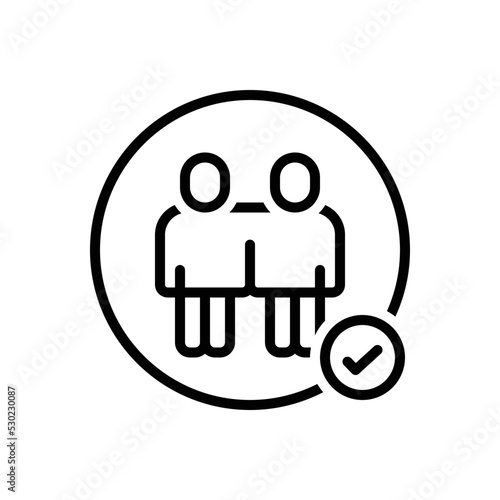 Black line icon for  joins