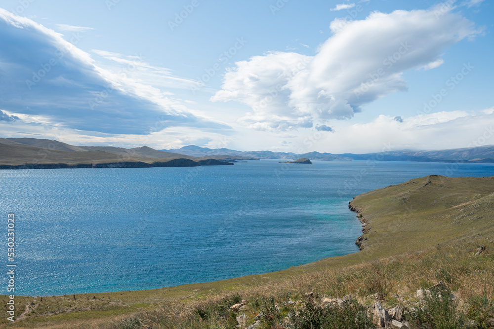 Small Sea and Olkhon Island. Travel and outdoors. Beautiful landscape.