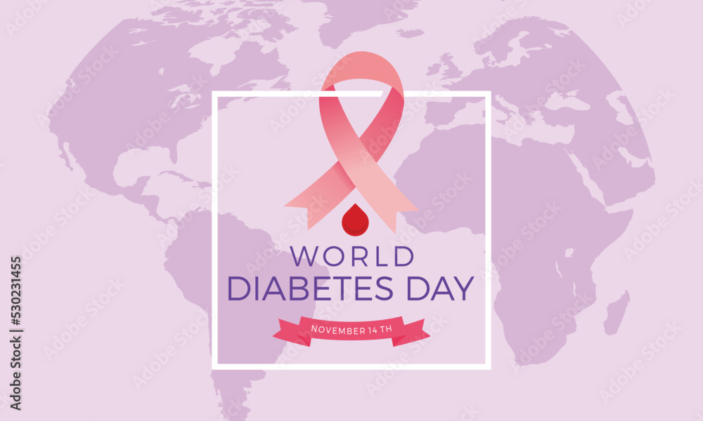 Obraz premium Flat design world diabetes day background