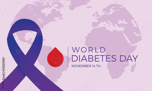 Flat design world diabetes day background