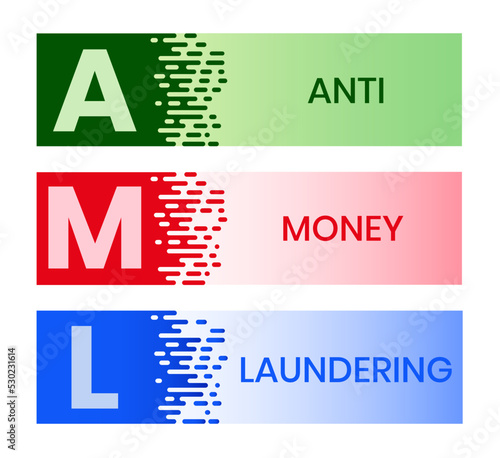 AML - Anti Money Laundering acronym, business concept background