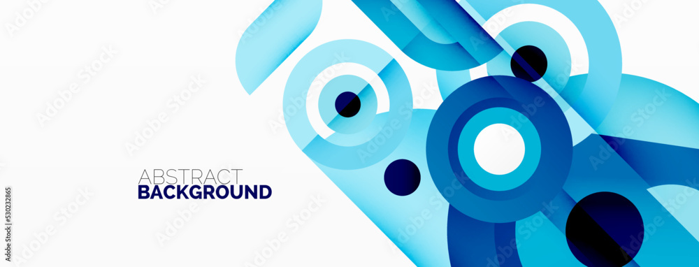 Obraz premium Abstract round shapes background. Minimalist decoration. Geometric background with circles and rings