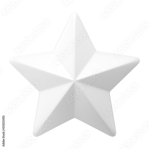 Vintage white christmas 3d star. Traditional gift decoration of winter holidays.