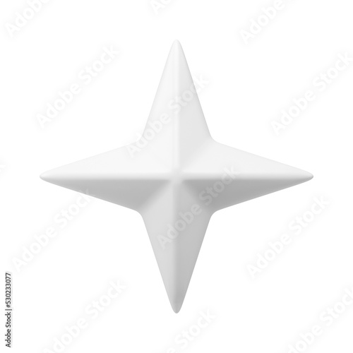 White abstract christmas star 3d. Symbol of winter holidays