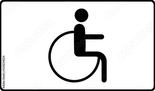 Places for cars with the disabled sign. The disabled sign.