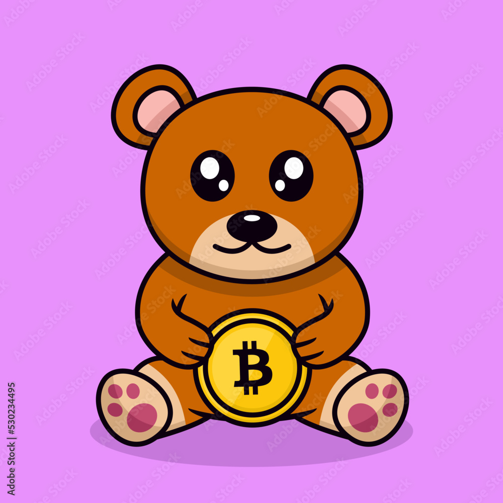 Vector illustration of cute bear and chibi animal Vector illustration of cute bear and chibi animal