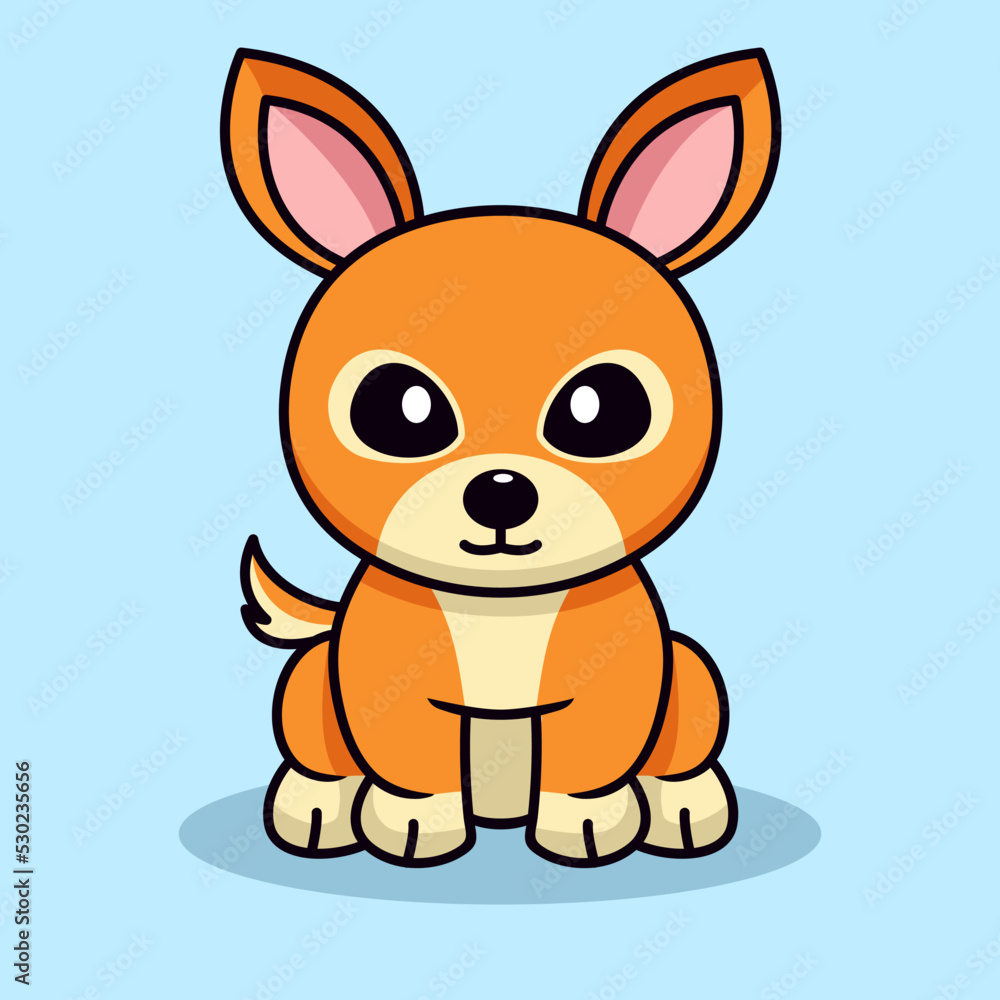 Vector illustration of cute deer and chibi animal Vector illustration of cute deer and chibi animal