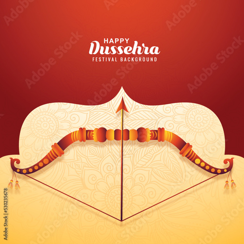 Lord rama with  bow and arrow killing ravana in happy dussehra design