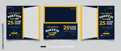 Realistic football instagram template design