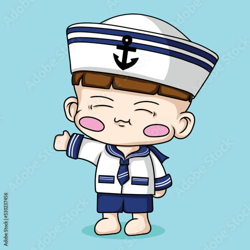 illustration art cute baby boy sailor character design