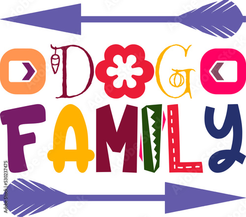 Dog Family Quotes Typography Retro Colorful Lettering Design Vector Template For Prints, Posters, Decor