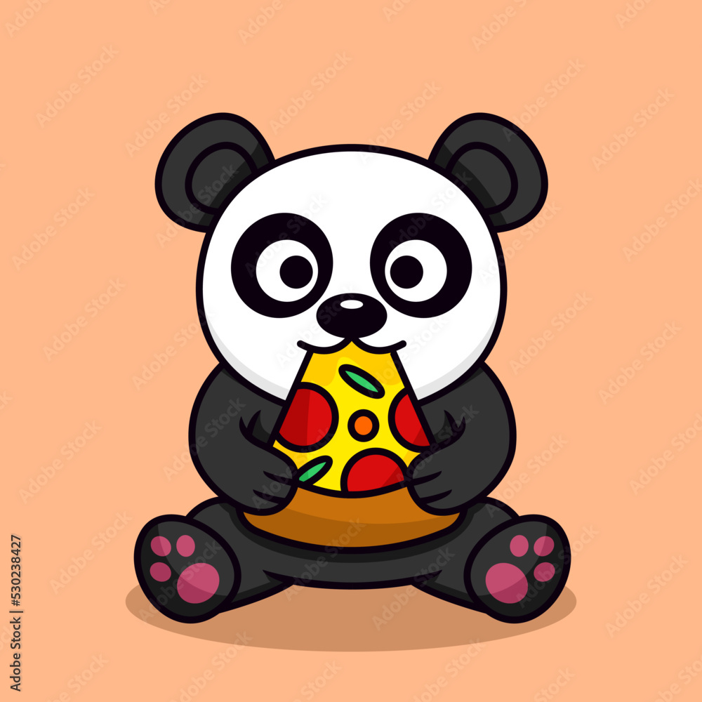 Vector illustration of cute panda and chibi animal Vector illustration of cute panda and chibi animal