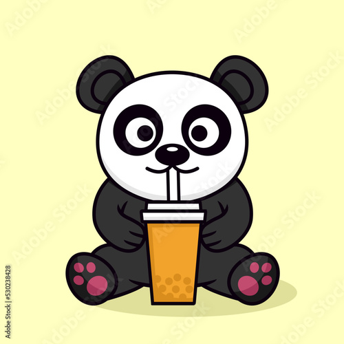Fototapeta Naklejka Na Ścianę i Meble -  Vector illustration of cute panda and chibi animal