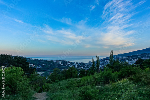 View of Yalta from a height. Crimea 2021