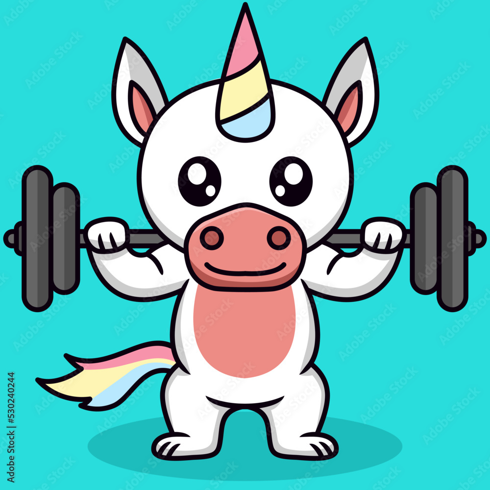 Vector illustration of cute unicorn and chibi animal Vector illustration of cute unicorn and chibi animal