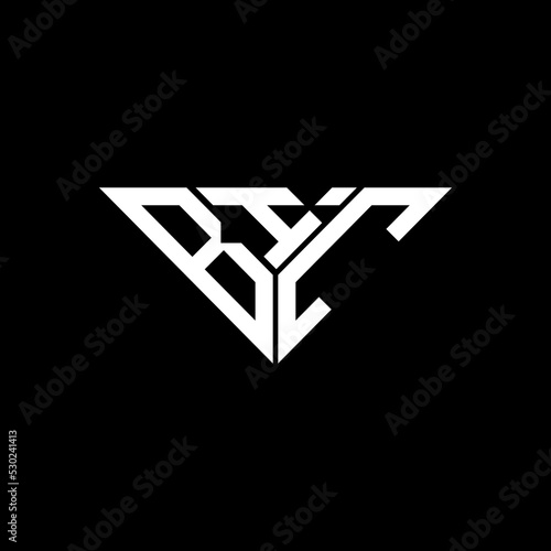 BIC letter logo creative design with vector graphic, BIC simple and modern logo in triangle shape.