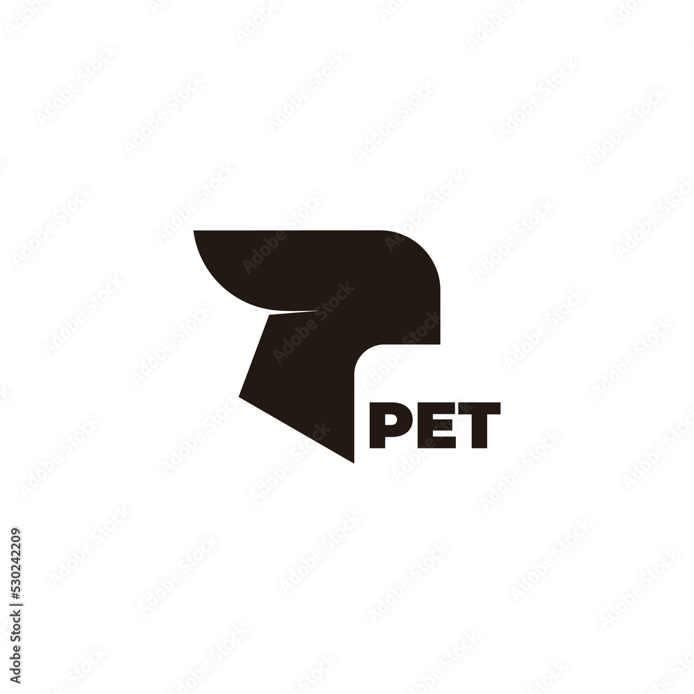 letter p pet silhouette symbol logo vector letter p pet silhouette symbol logo vector