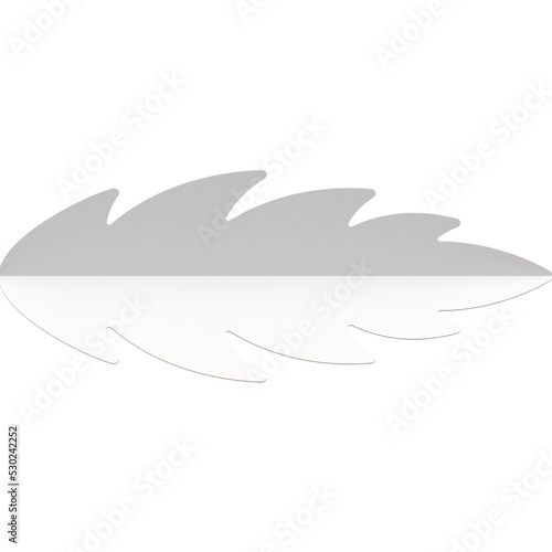 White abstract tree leaf. Christmas traditional minimalistic holidays design