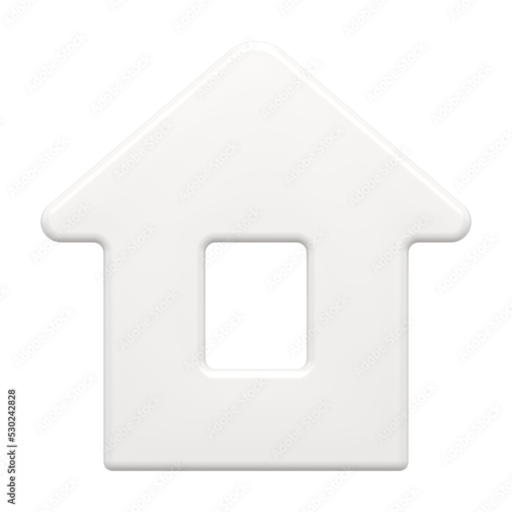 White abstract house 3d. Christmas high design with windows and roof White abstract house 3d. Christmas high design with windows and roof