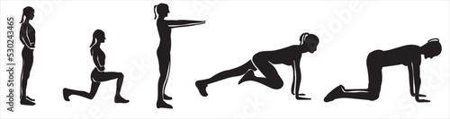 Exercise silhouette drawings to get your body in shape