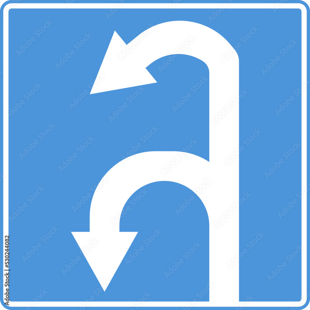 The area for a U turn. Vector image. The area for a U turn. Vector image.
