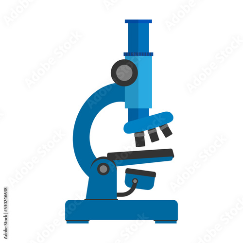 flat design microscope isolated on white background, vector illustration