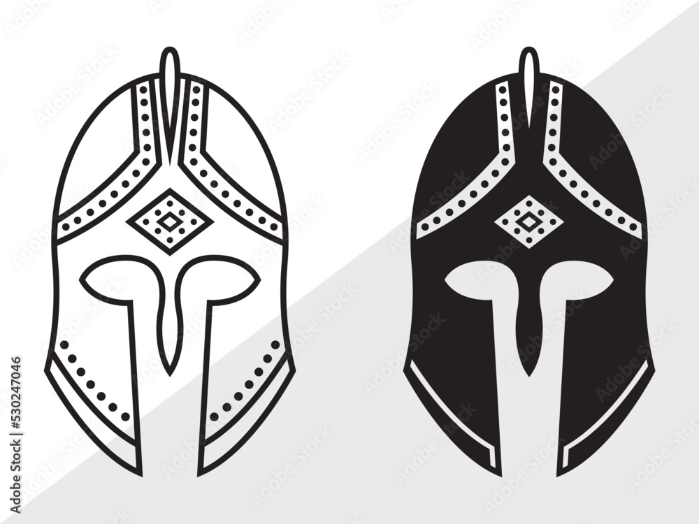 Spartan Helmet SVG, Sword Helmet Svg, Warrior Medieval Svg, Spartan Svg