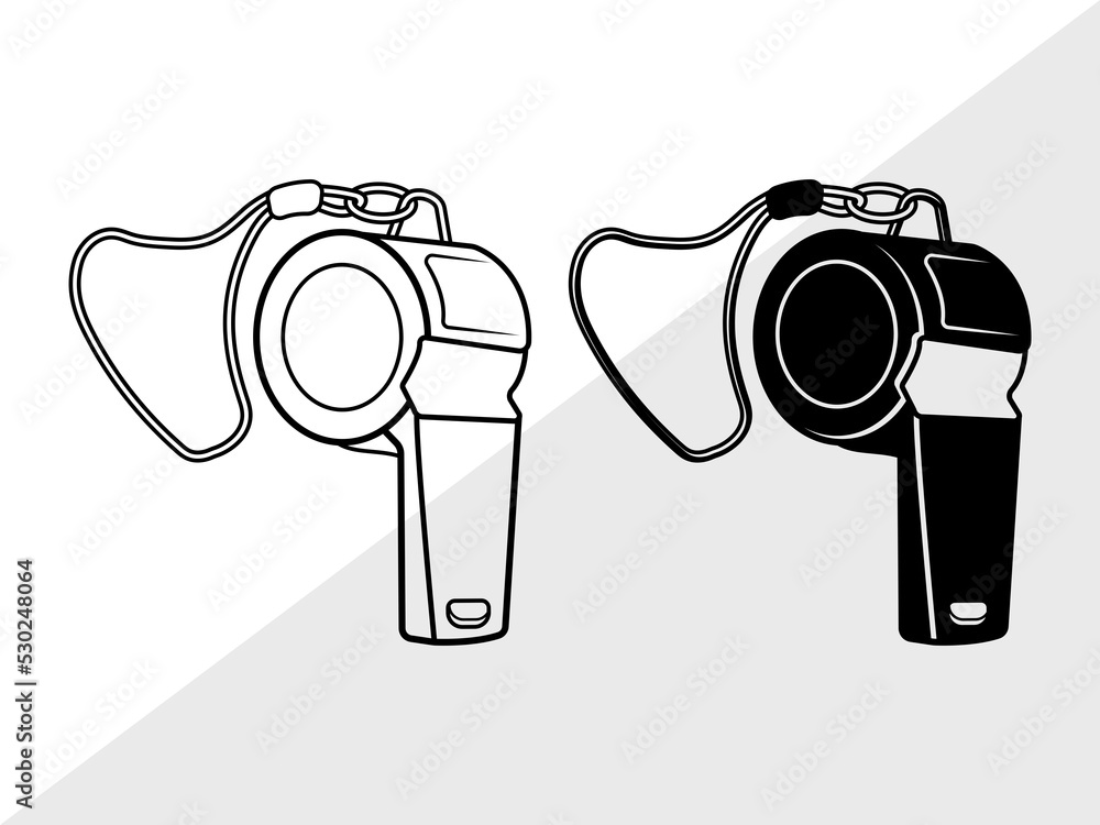 Vetor de Whistle SVG, Referee Whistle Svg, Sports Whistle Svg, Coach