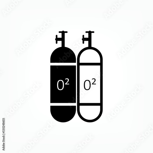 Oxygen Tubes Icon. Breathing and Industrial Equipment Symbol - Vector.  