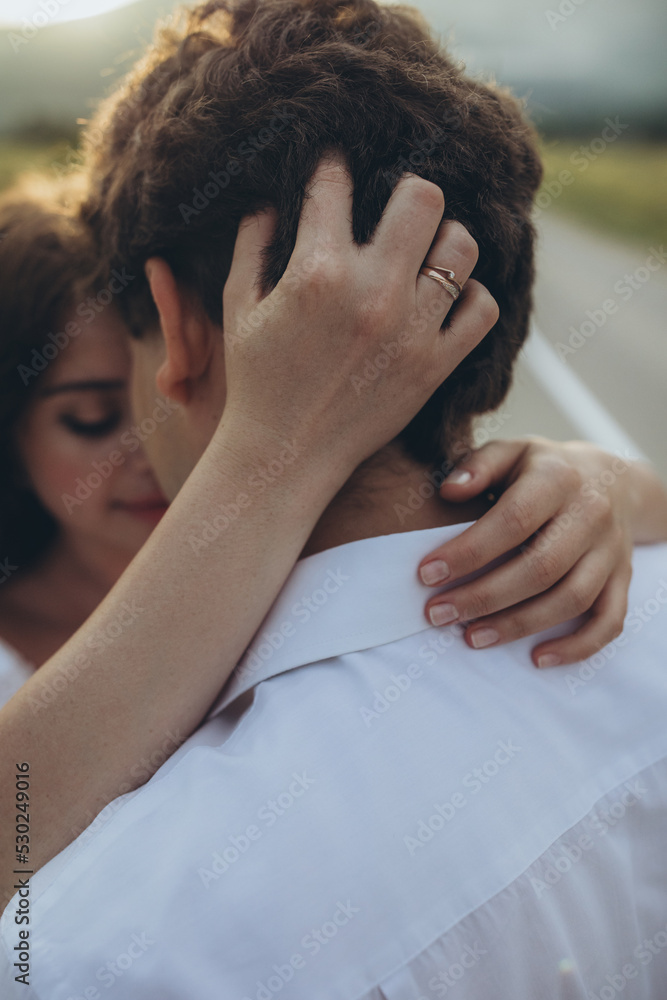 Fototapeta premium the hands of the bride and groom. High quality photo