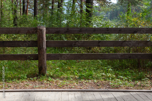 Background photo with wooden lane and fence