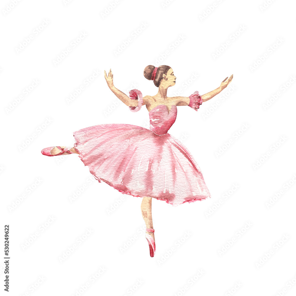 Watercolor Christmas illustration – Nutcracker: Christmas toys, retro toys, Ballerina Watercolor Christmas illustration – Nutcracker: Christmas toys, retro toys, Ballerina