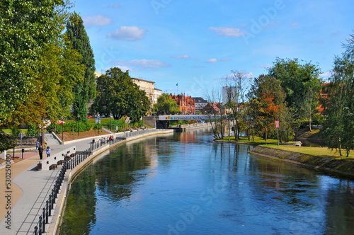 View on Brda river in Bydgoszcz, Kuyavian-Pomeranian Voivodeship, Poland.