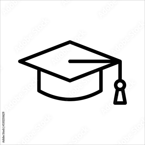 Square academic cap Icon vector sign isolated on white background. graduate cap symbol template color editable for graphic and web design.