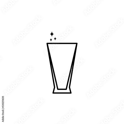 sparkling pilsner or beer glass icon on white background. simple, line, silhouette and clean style. black and white. suitable for symbol, sign, icon or logo