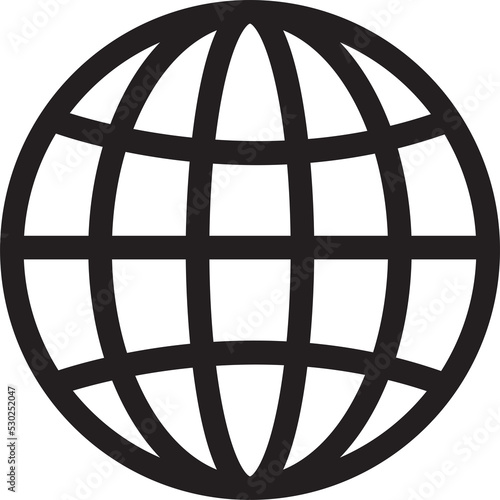 Line Globe Icon, Sign