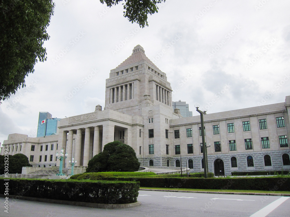 Obraz premium 日本の政治の中心の国会議事堂。東京観光。旅行。