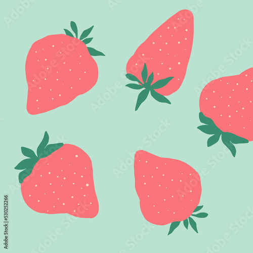 Vector Illustration Of Strawberry Pattern